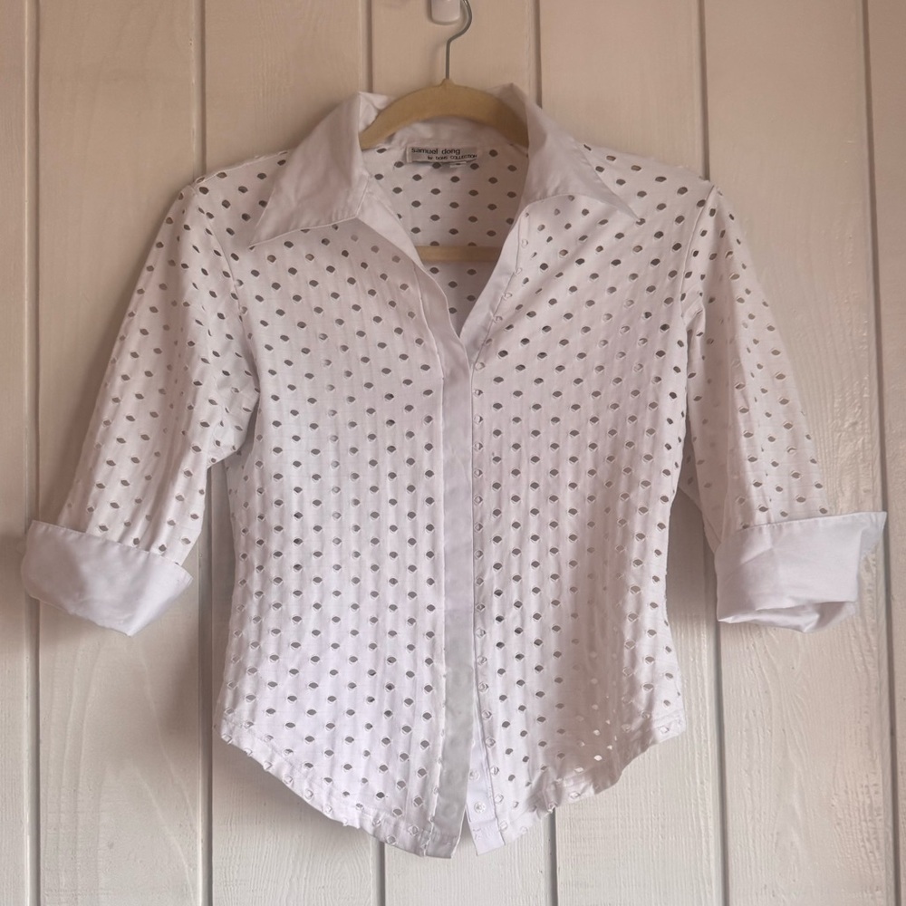 Samuel Dong by Dons Collection White Eyelet Top